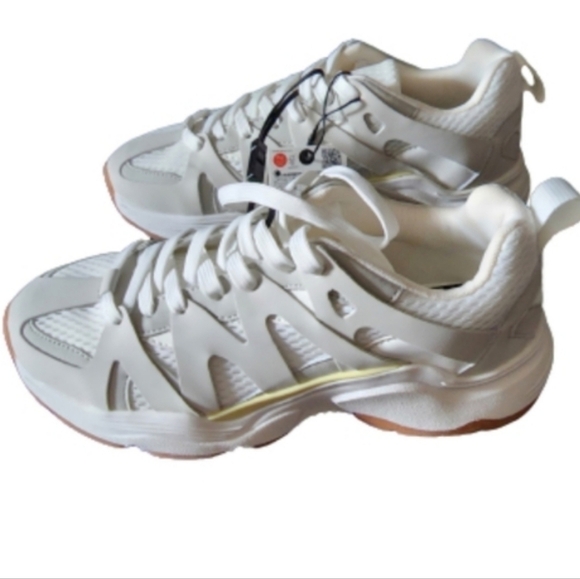 Zara chunky platform white sneakers color white size 6.5 soft girls - Picture 6 of 6